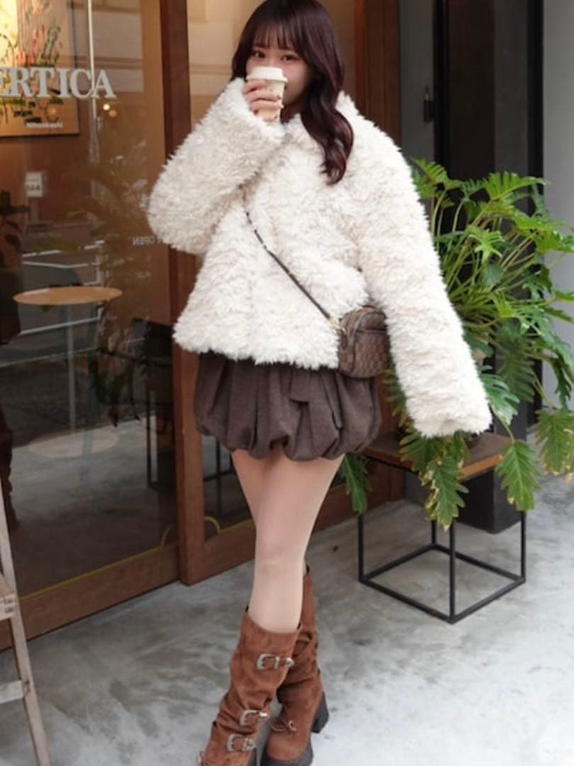 idem ブラウン スエード ロングブーツ 厚底