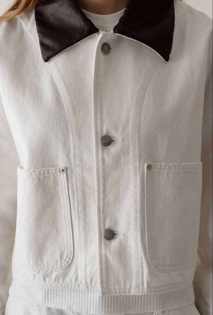 regleam アクセントカラーデニムジャケット ホワイト