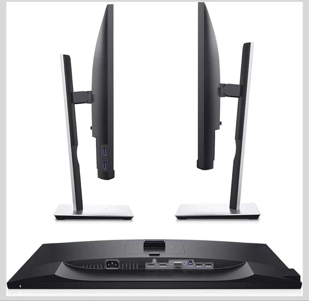 【超美品】DELL 21.5型モニター フレームレスIPSパネル/回転・高さ調整