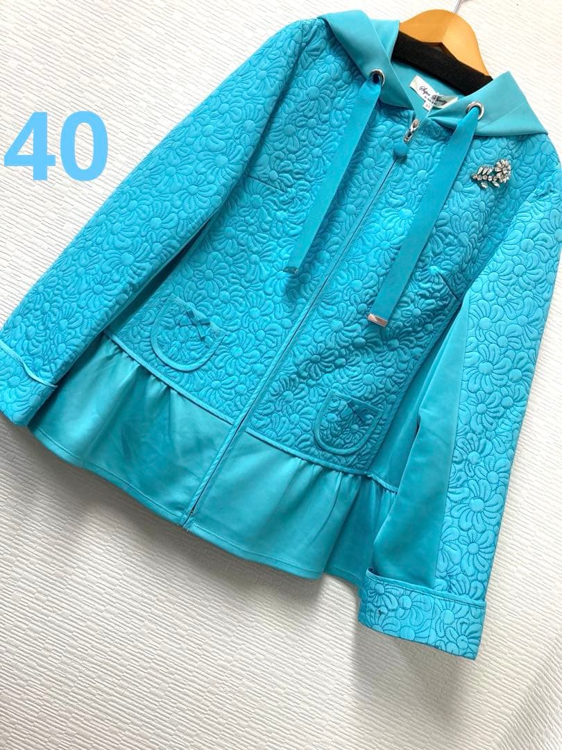 スーパービューティー♡キルティング×ダンボールニット素材裾フリルデザインパーカー