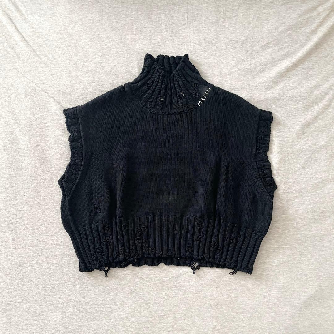 MARNI マルニ⭐︎ダメージニット ニットベスト/ブラック