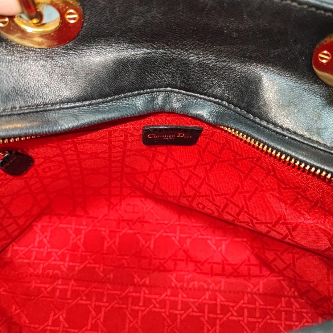 Christian Dior レディディオール カナージュ ラージ RU刻印 黒