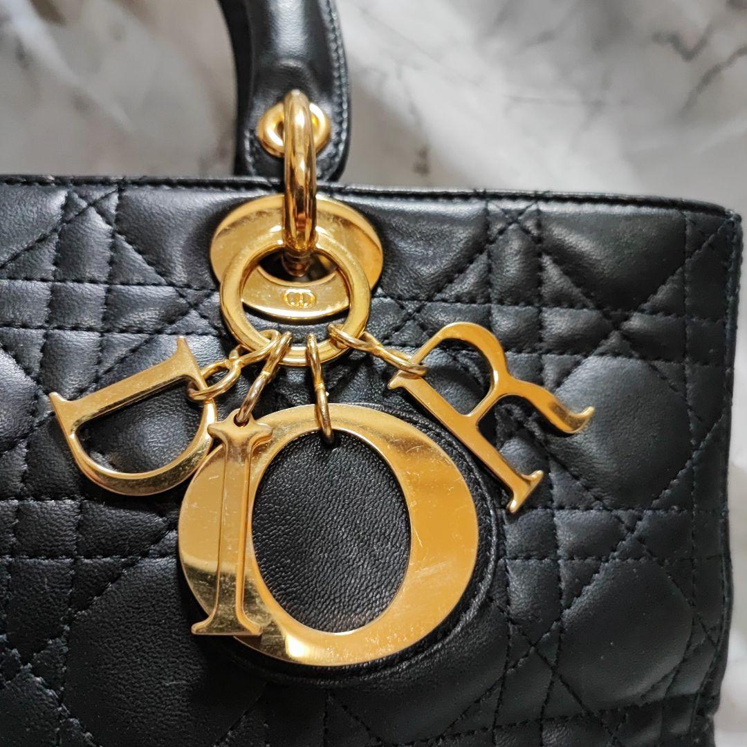 Christian Dior レディディオール カナージュ ラージ RU刻印 黒