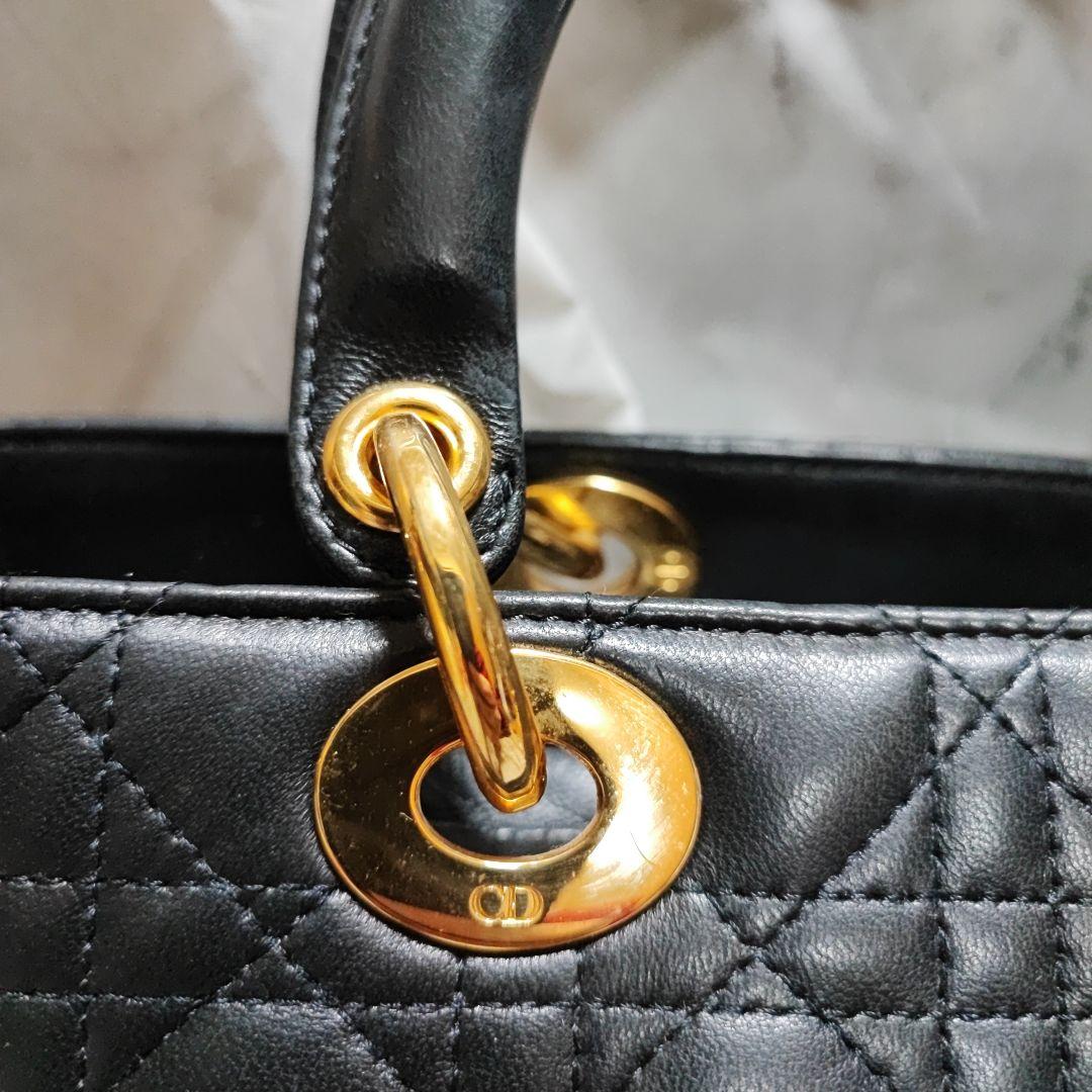 Christian Dior レディディオール カナージュ ラージ RU刻印 黒