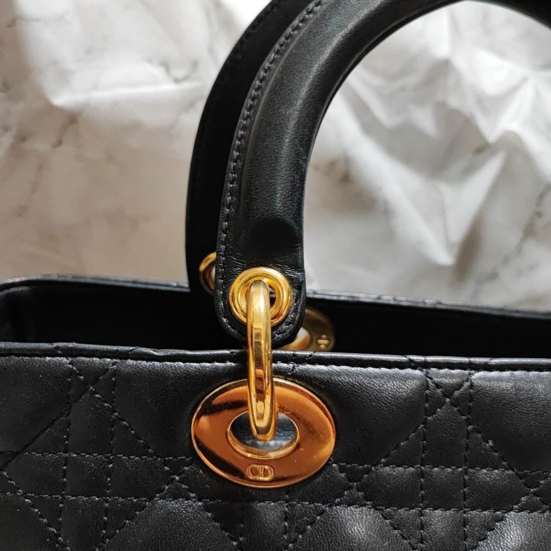 Christian Dior レディディオール カナージュ ラージ RU刻印 黒