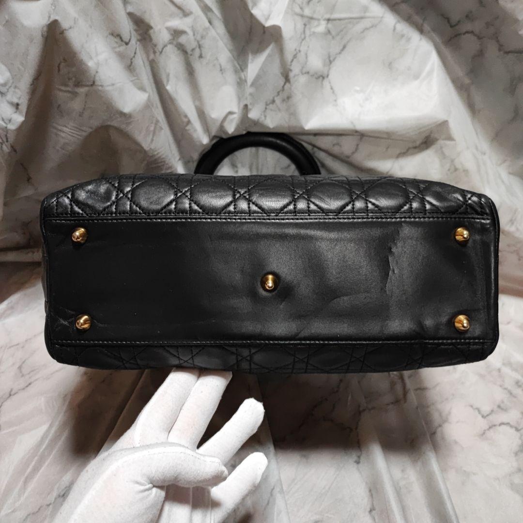 Christian Dior レディディオール カナージュ ラージ RU刻印 黒