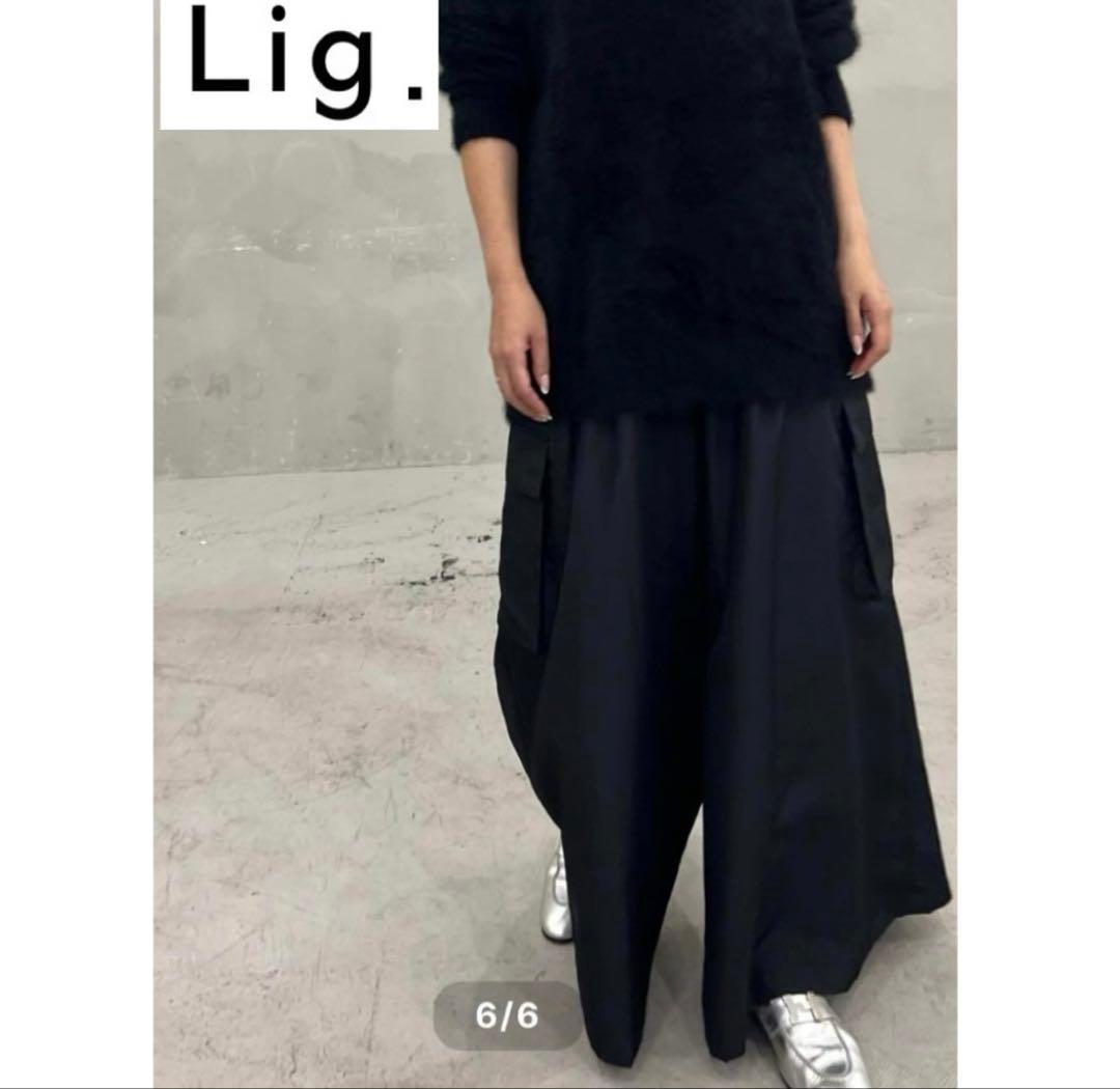 Lig. リグドット　ワイドカーゴパンツ　ブラック