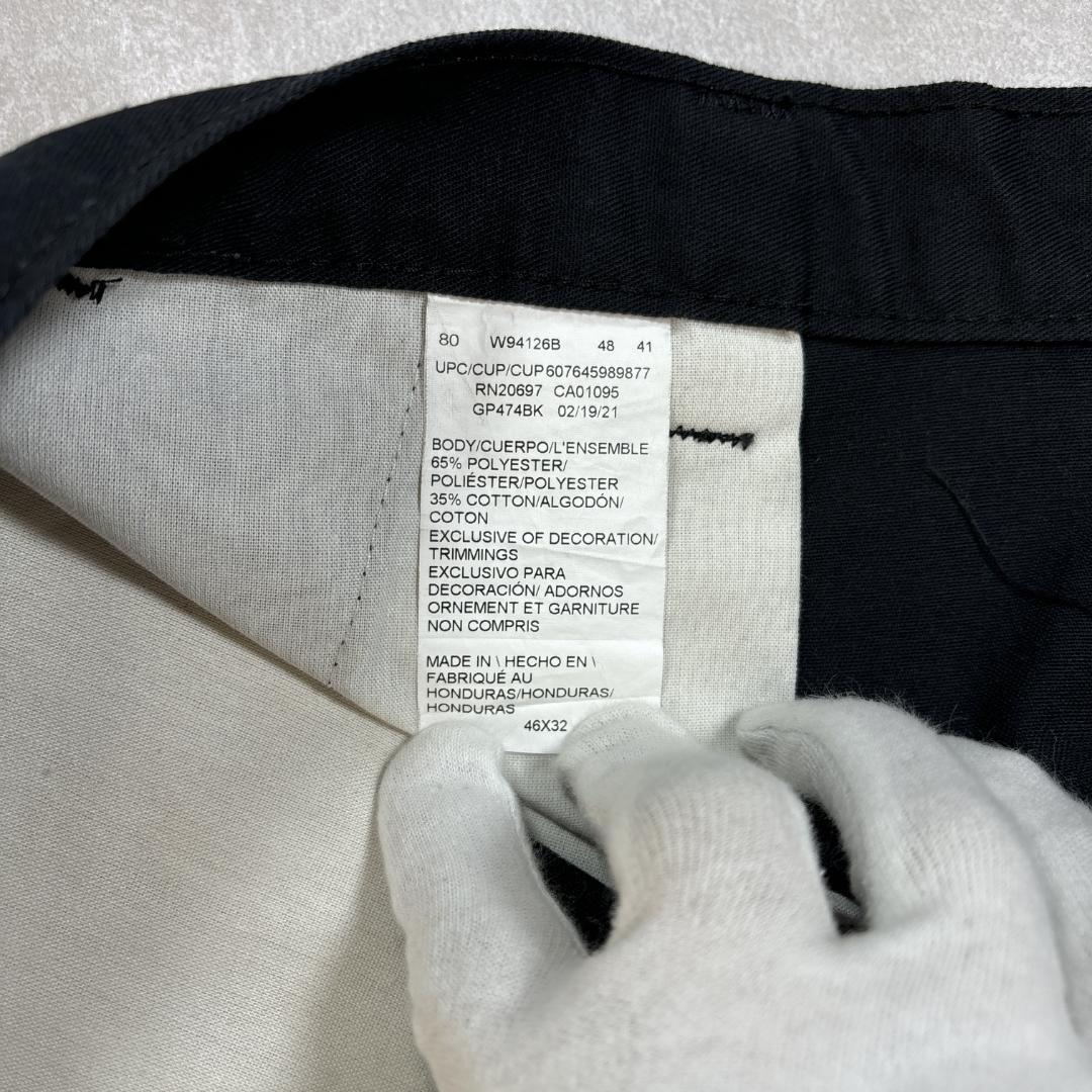 ３枚ディッキーズ　ブラックチノパン　ビックサイズパンツ　古着W46 L32