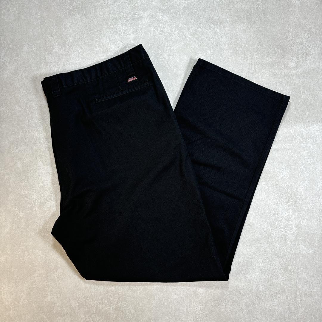 ３枚ディッキーズ　ブラックチノパン　ビックサイズパンツ　古着W46 L32