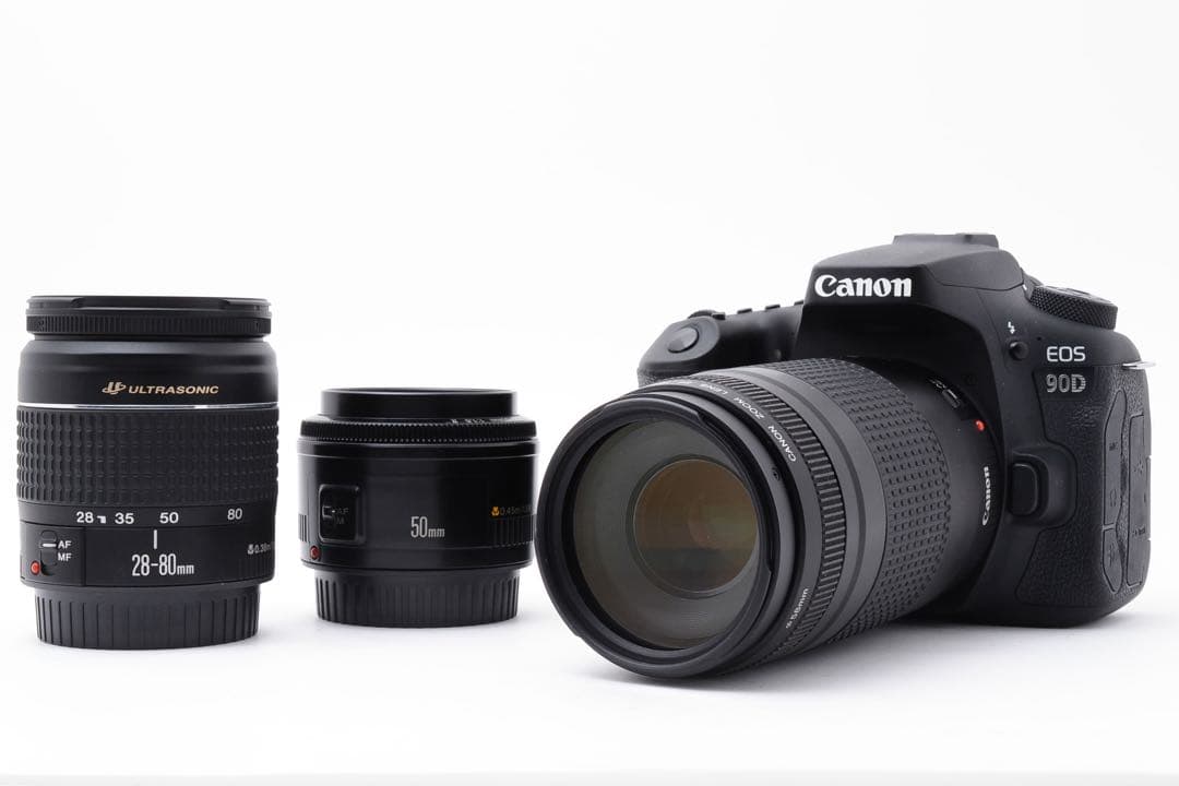 フルサイズ/Canon EOS 90D 標準&望遠&単焦点トリプルレンズセット