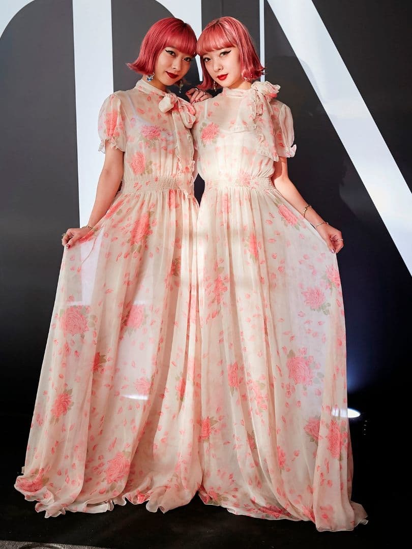 VALENTINO ヴァレンティノ シルクシフォンドレス ローズプリント