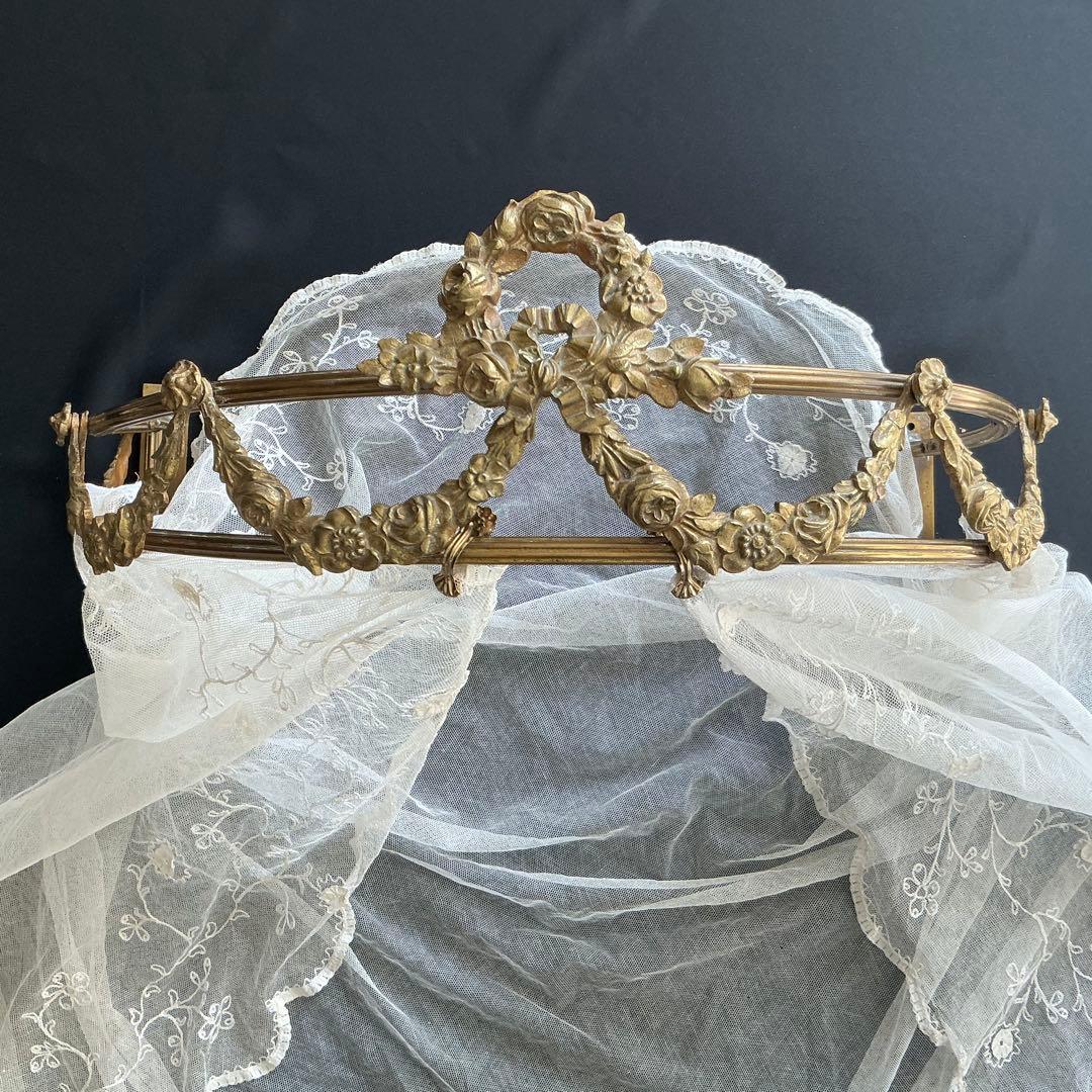フランスアンティーク　シエル・ド・リット　ベッドの天蓋　ガーランド　オルモル