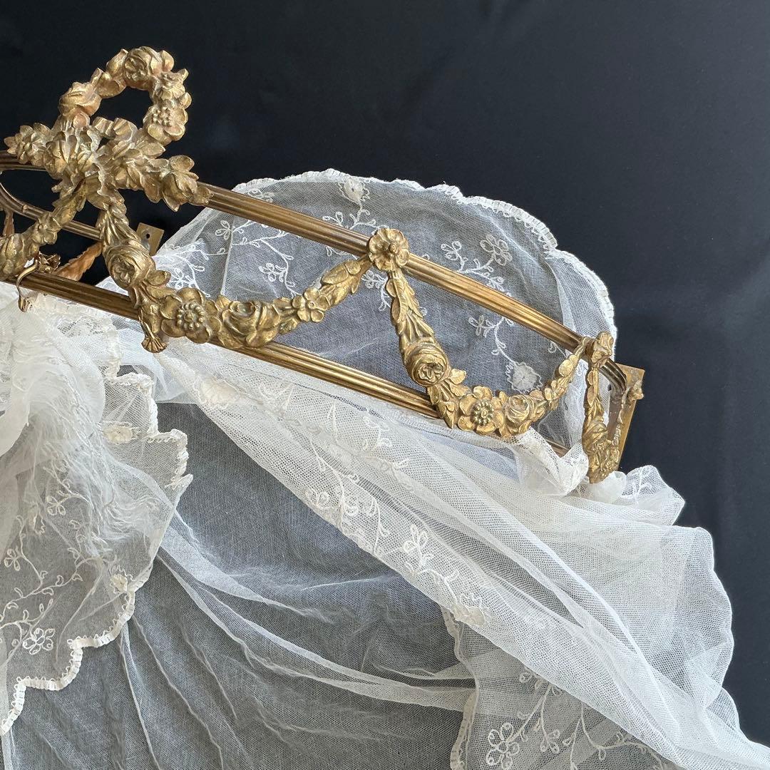 フランスアンティーク　シエル・ド・リット　ベッドの天蓋　ガーランド　オルモル