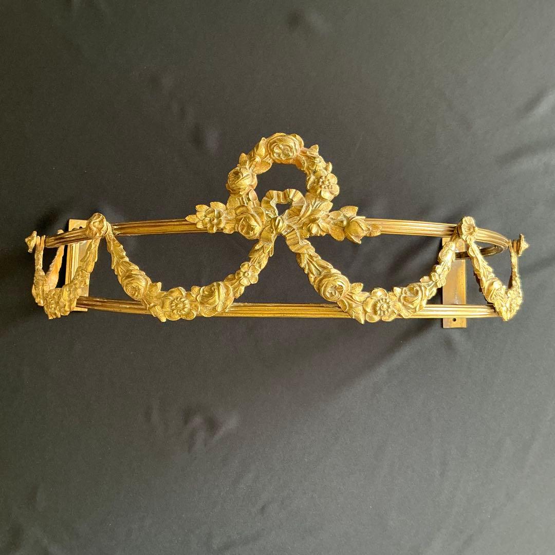 フランスアンティーク　シエル・ド・リット　ベッドの天蓋　ガーランド　オルモル