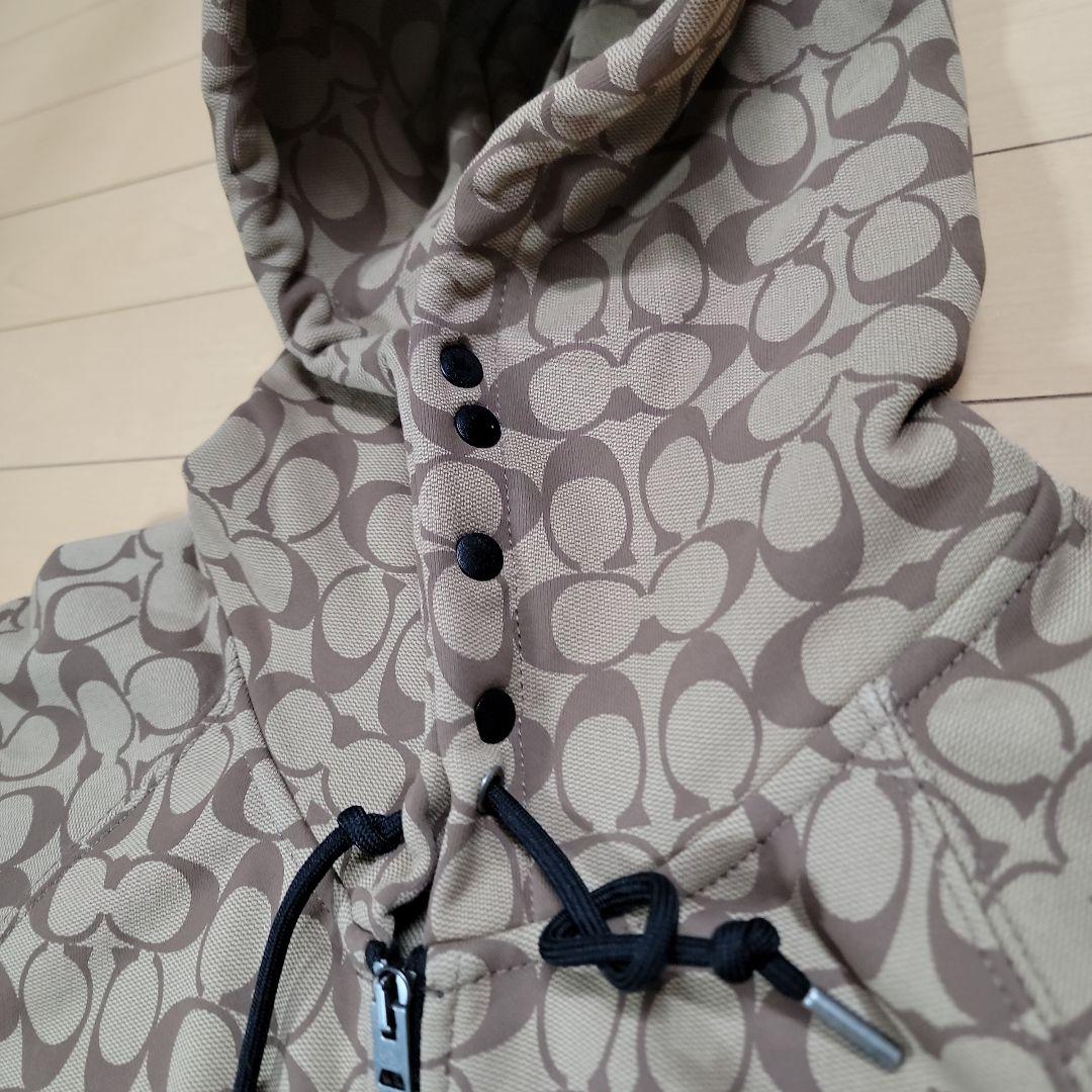 COACH フード付きパーカー シグネチャー ジップ フーディー L