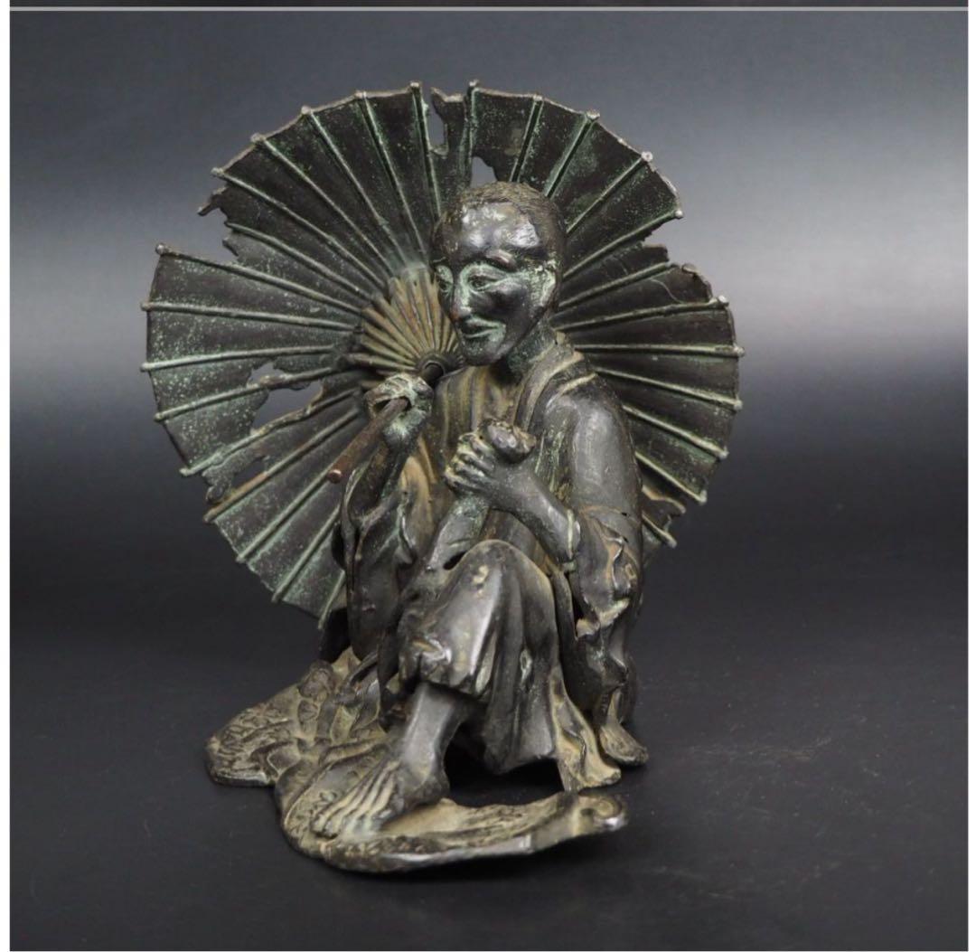 勝俣博　送料無料　時代物　良寛僧侶像　木箱付