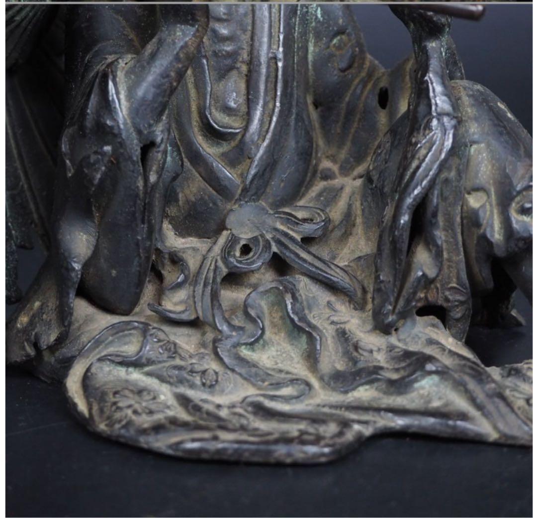 勝俣博　送料無料　時代物　良寛僧侶像　木箱付