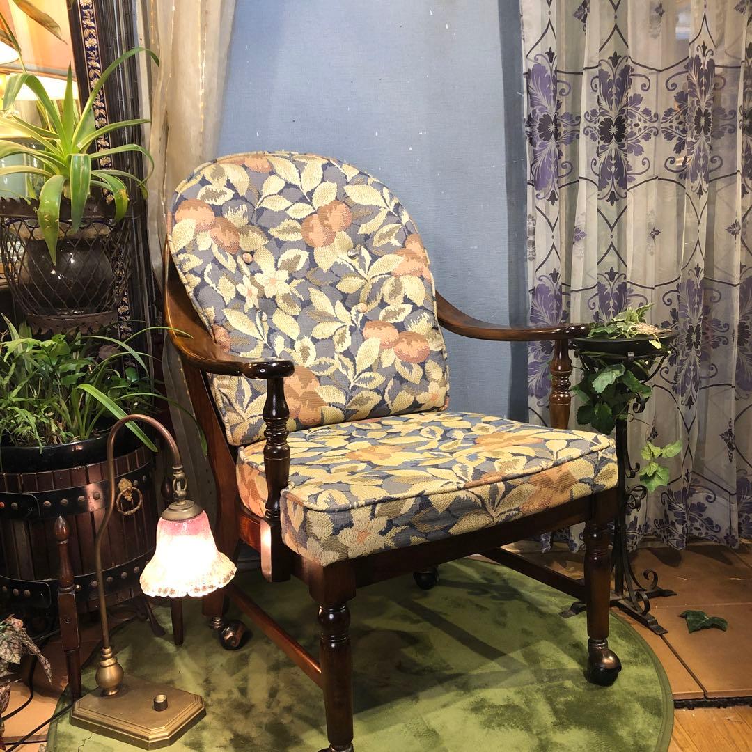 Sale 美品　カリモク　ヴィンテージ　ボールキャスター　 コロニアル チェア