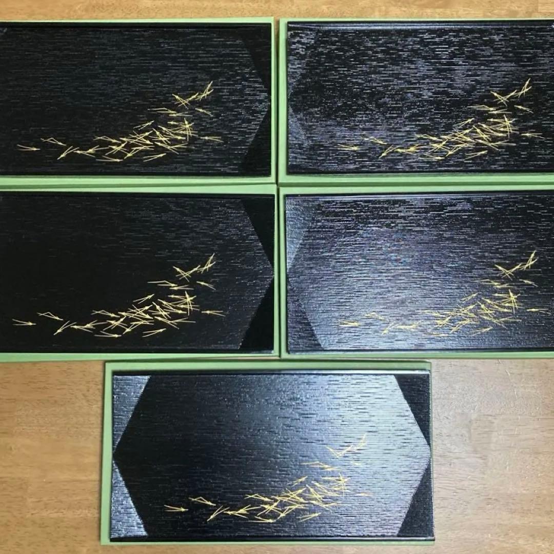 【美品】京都　平安象彦　松葉ゲストプレート 5枚　5客　セット