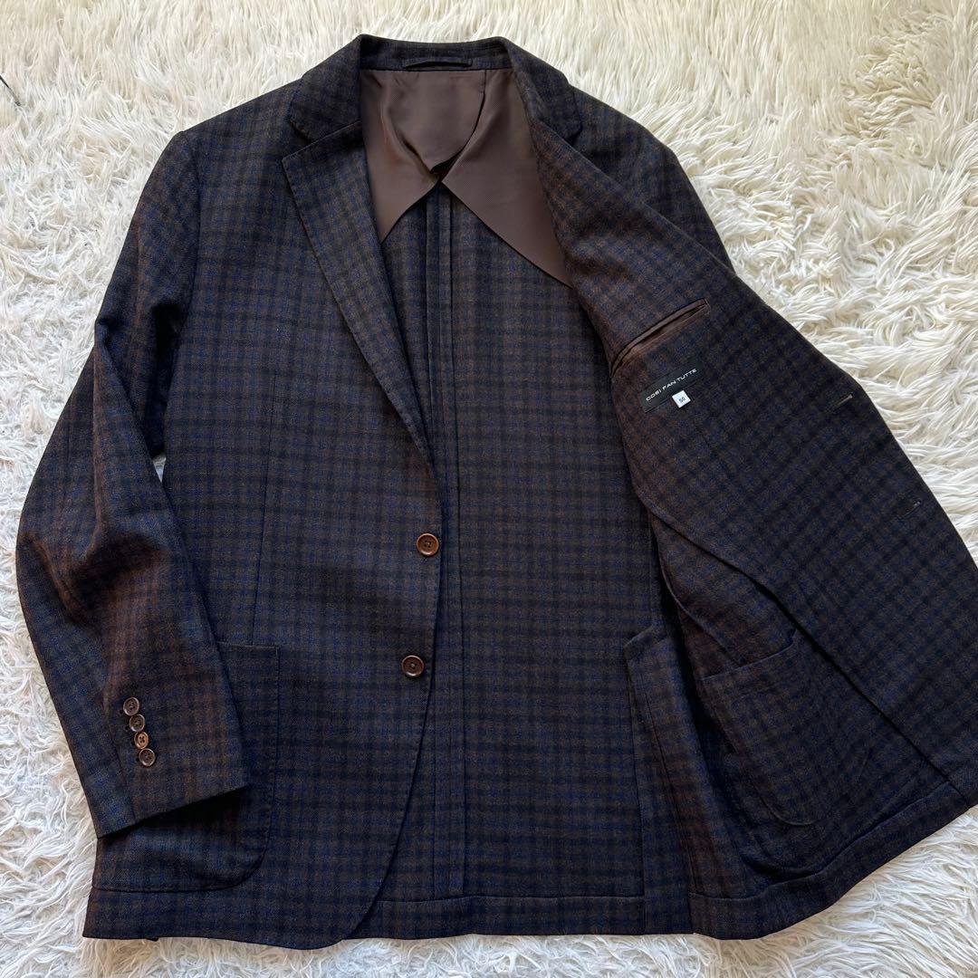 【トウアントゥ】ロロ・ピアーナ　ジャケット　チェック　シルク　カシミヤ