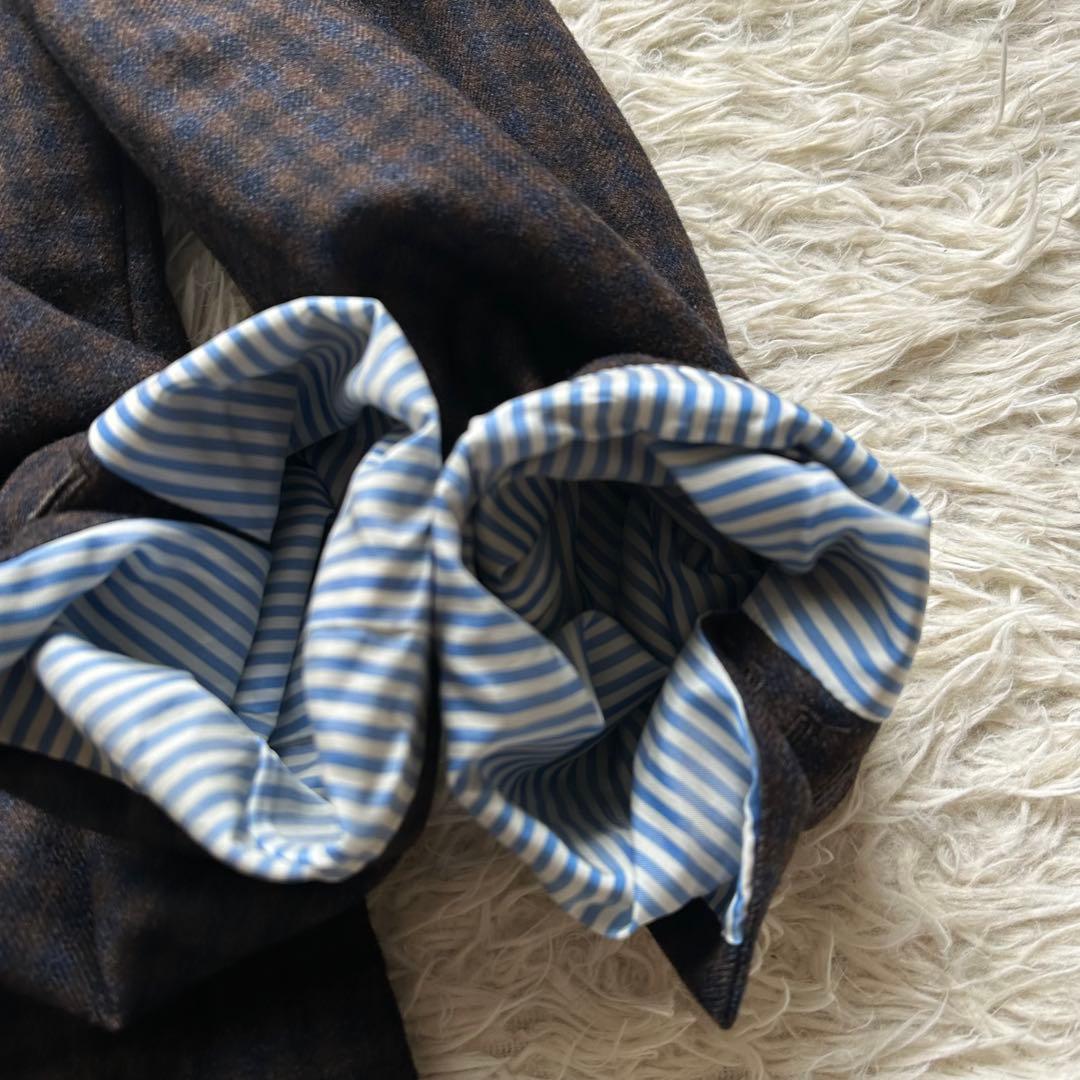 【トウアントゥ】ロロ・ピアーナ　ジャケット　チェック　シルク　カシミヤ