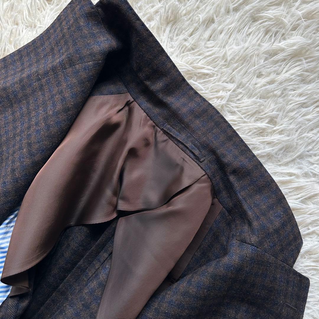 【トウアントゥ】ロロ・ピアーナ　ジャケット　チェック　シルク　カシミヤ