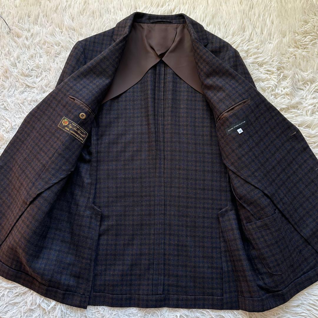 【トウアントゥ】ロロ・ピアーナ　ジャケット　チェック　シルク　カシミヤ