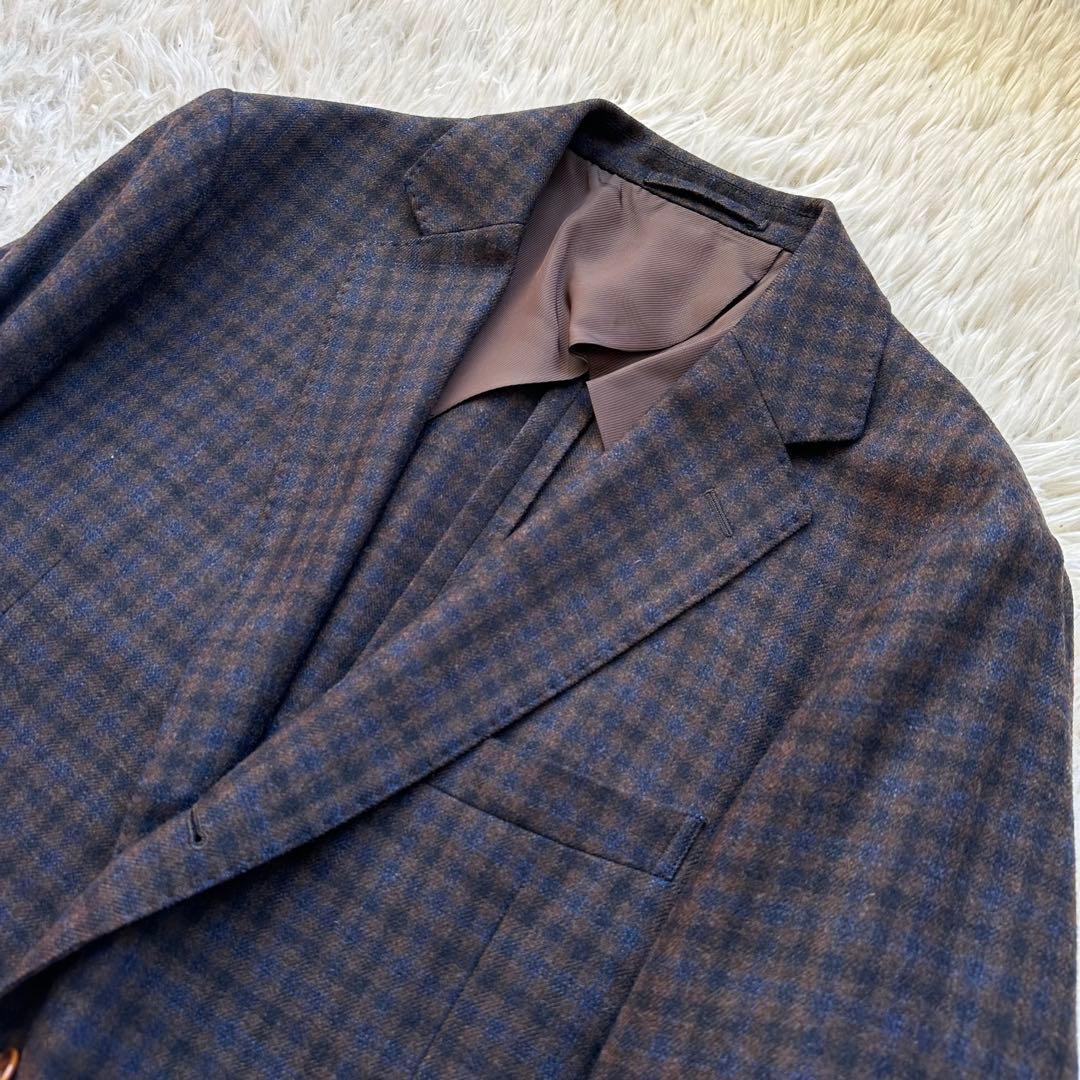 【トウアントゥ】ロロ・ピアーナ　ジャケット　チェック　シルク　カシミヤ