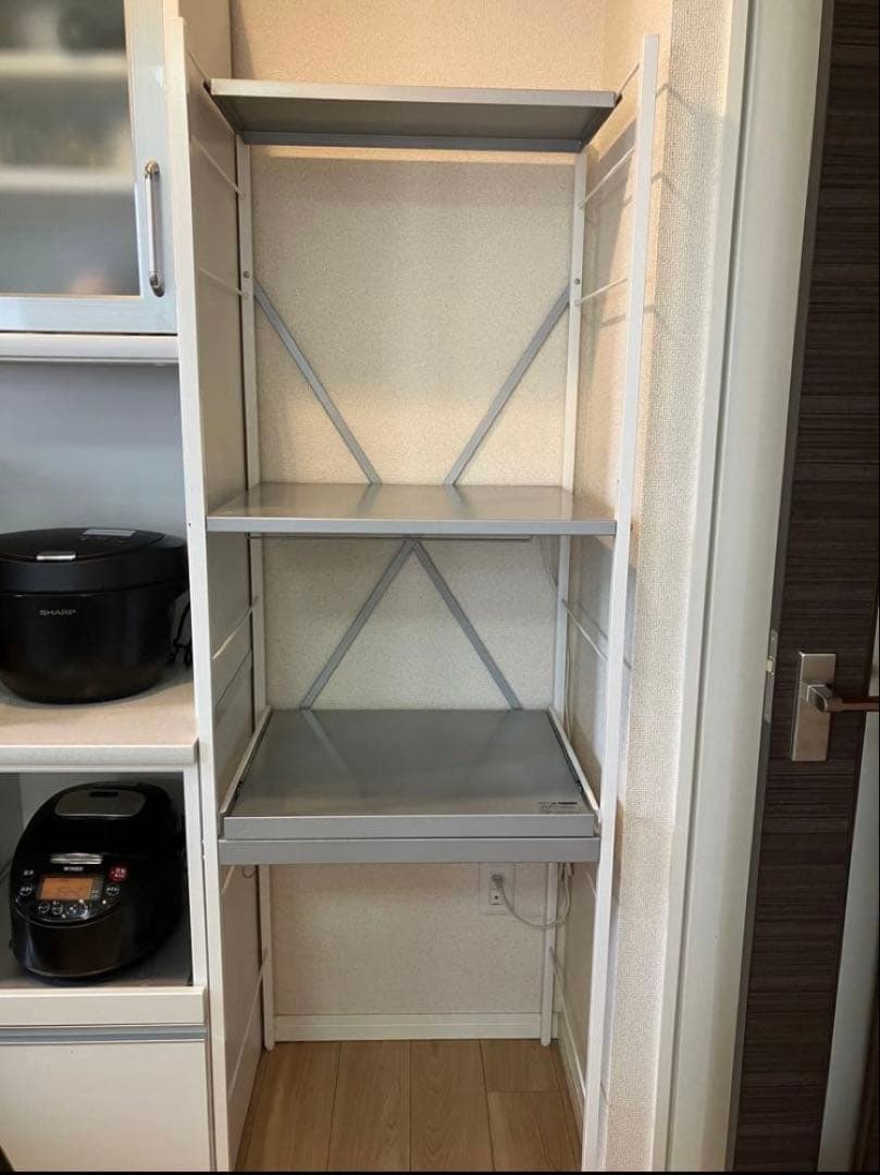 送料込みベルメゾンシルバースチール製オープンシェルフ幅59cm奥行き49cm