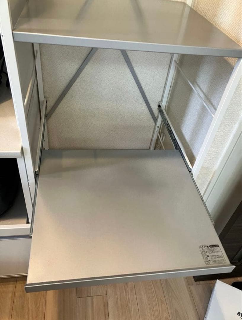 送料込みベルメゾンシルバースチール製オープンシェルフ幅59cm奥行き49cm