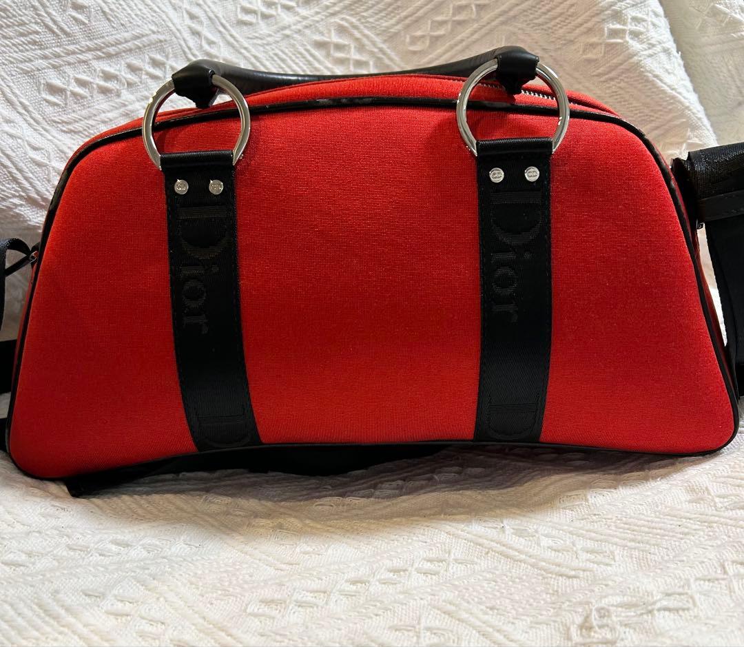 ゆ*ー様 クリスチャンディオール ハンドバッグ ショルダーバッグ 赤 ラインスト