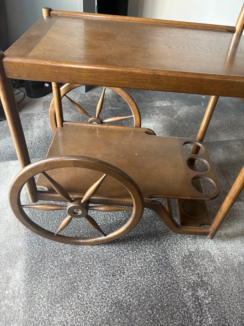 木製二段キッチンワゴン