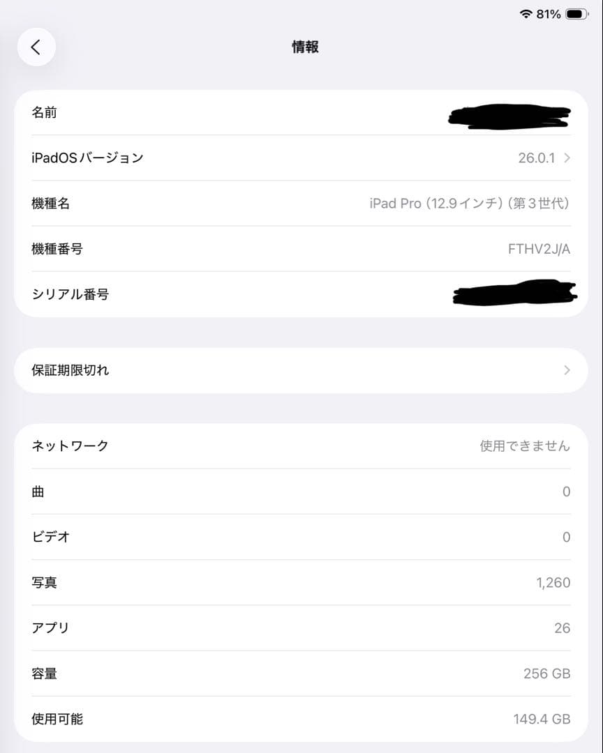 iPad Pro 12.9インチ 256GBWi-Fi + Cellular