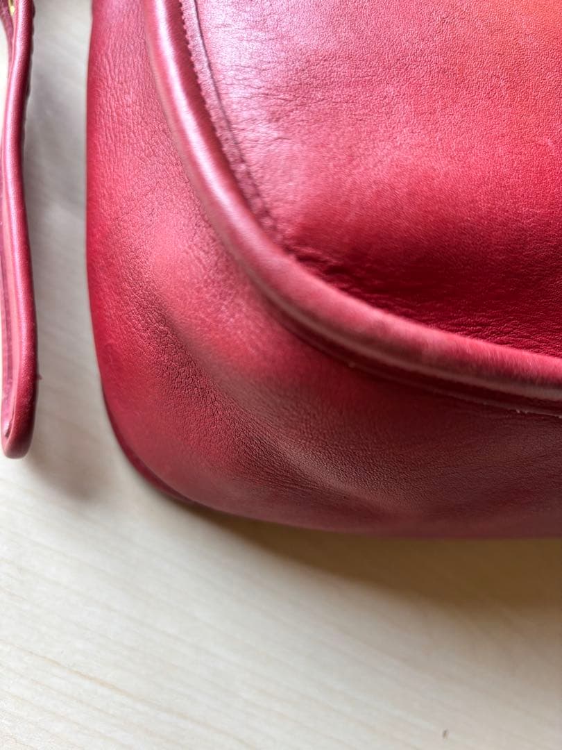 オールドコーチ　ショルダーバッグ　USA製 レッド