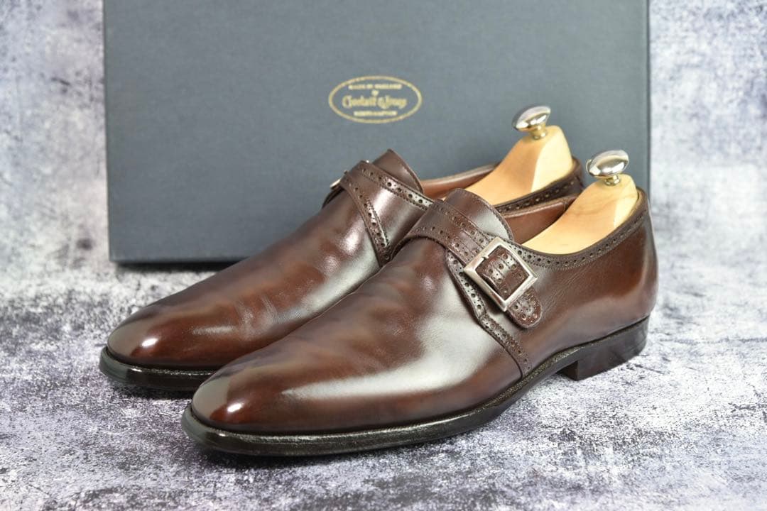 純正ツリー付　クロケット&ジョーンズ　プレスコット　8D　ダークブラウン　袋付