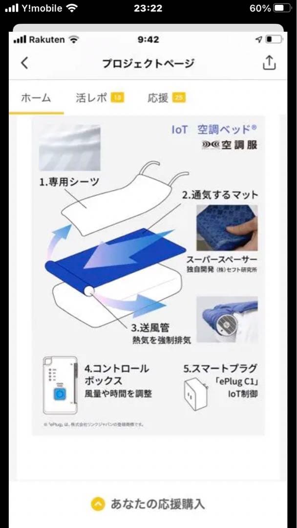 空調ベッド　マクアケ