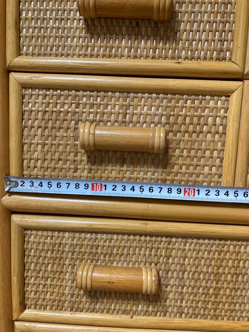 札幌市　天然籐　リビングチェスト　タンス　箪笥　ラタン