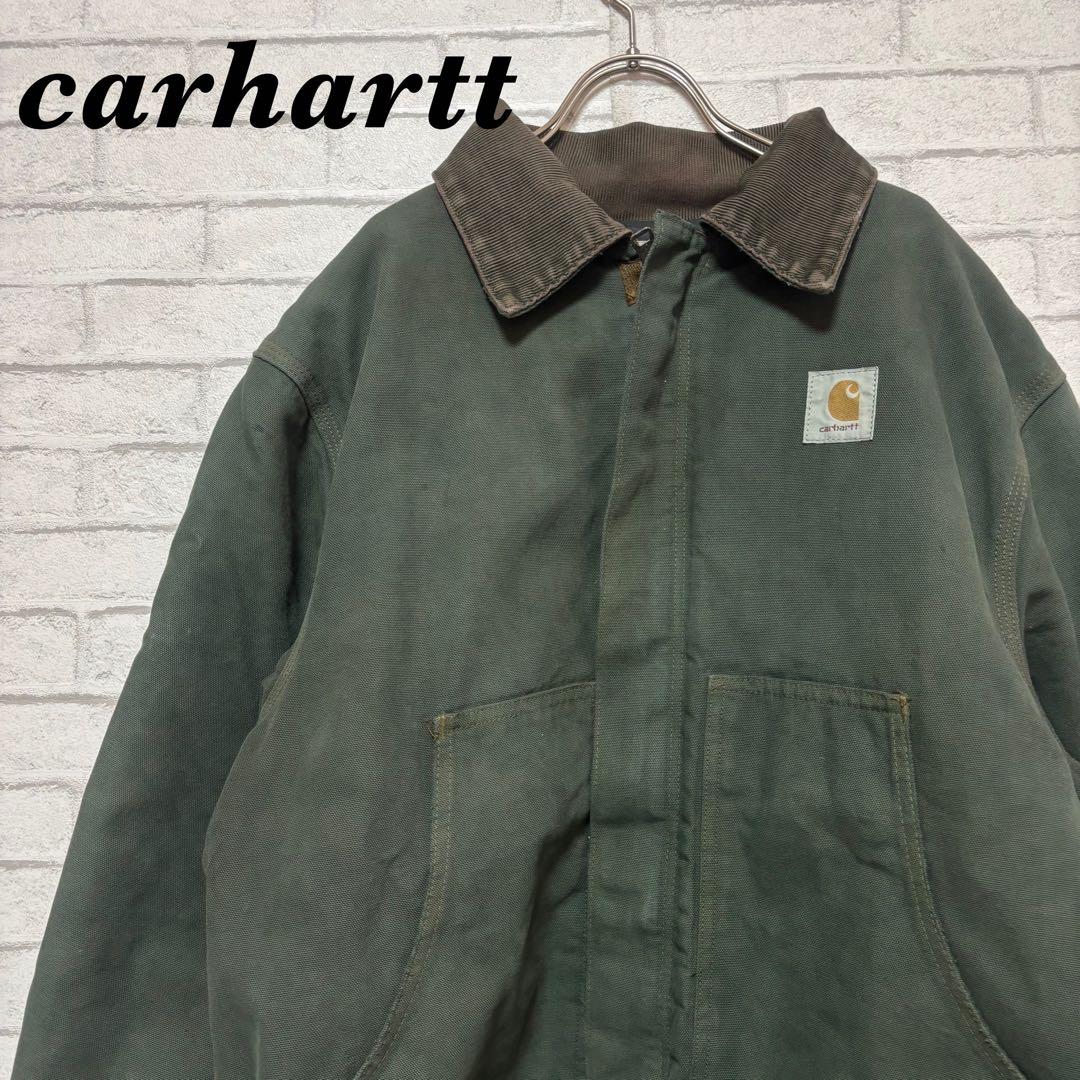 【まさを。】カーハート トラディショナルジャケット モスグリーン 後染 M