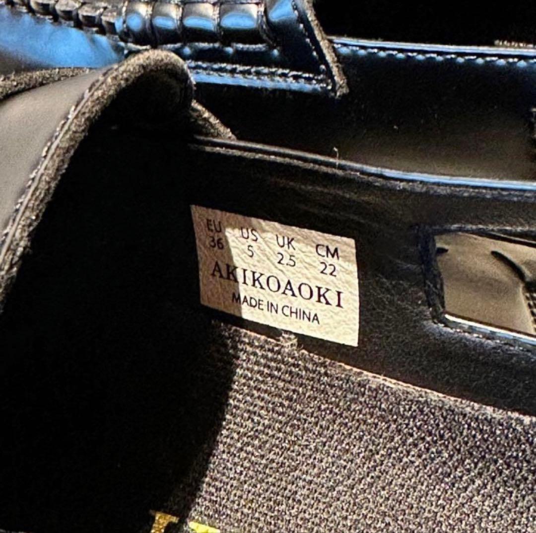 AKIKOAOKI demi Black×Black-faux leather