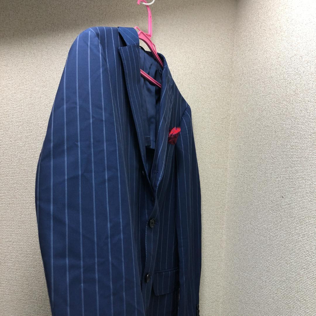 リングジャケット スーツ ブルー ストライプ 日本製 5940