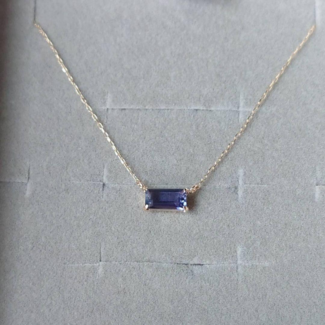 未使用　ツツミ　アイオライト　ネックレス　スクエア　K10