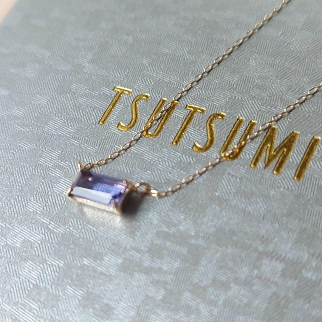 未使用　ツツミ　アイオライト　ネックレス　スクエア　K10