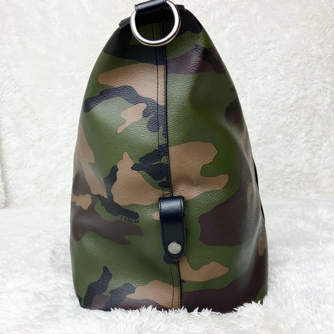 極美品✨コーチ　ボストンバッグ　PVレザー レザー　カモフラ　迷彩　F29049