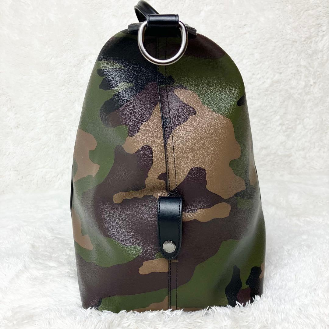 極美品✨コーチ　ボストンバッグ　PVレザー レザー　カモフラ　迷彩　F29049