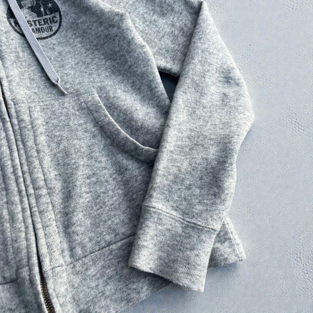 HYSTERIC GLAMOUR フルジップ ニットパーカー フーディガールロゴ