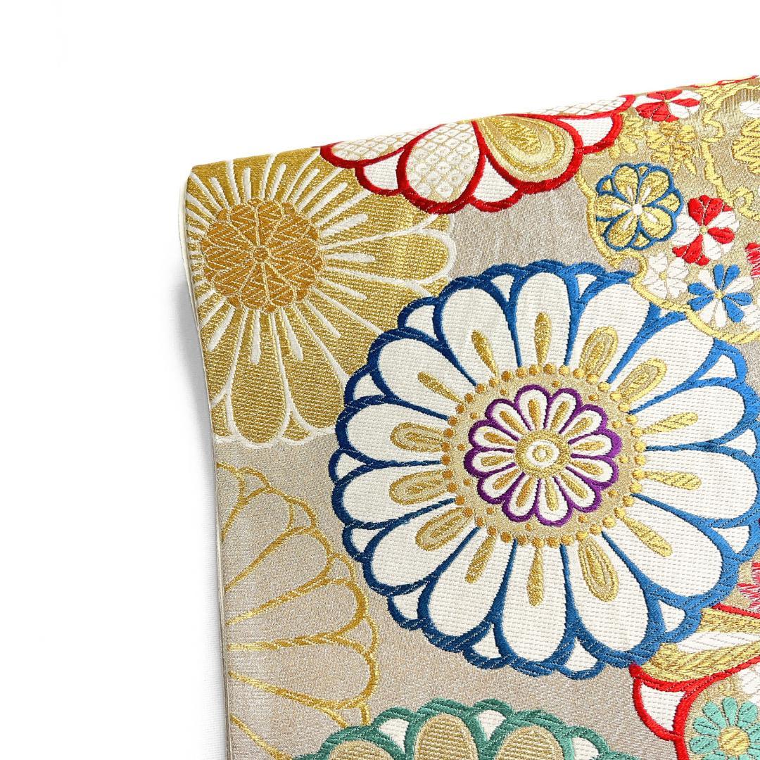 振袖帯　菊花　雪輪紋　梅　金糸　着物　115b d ms