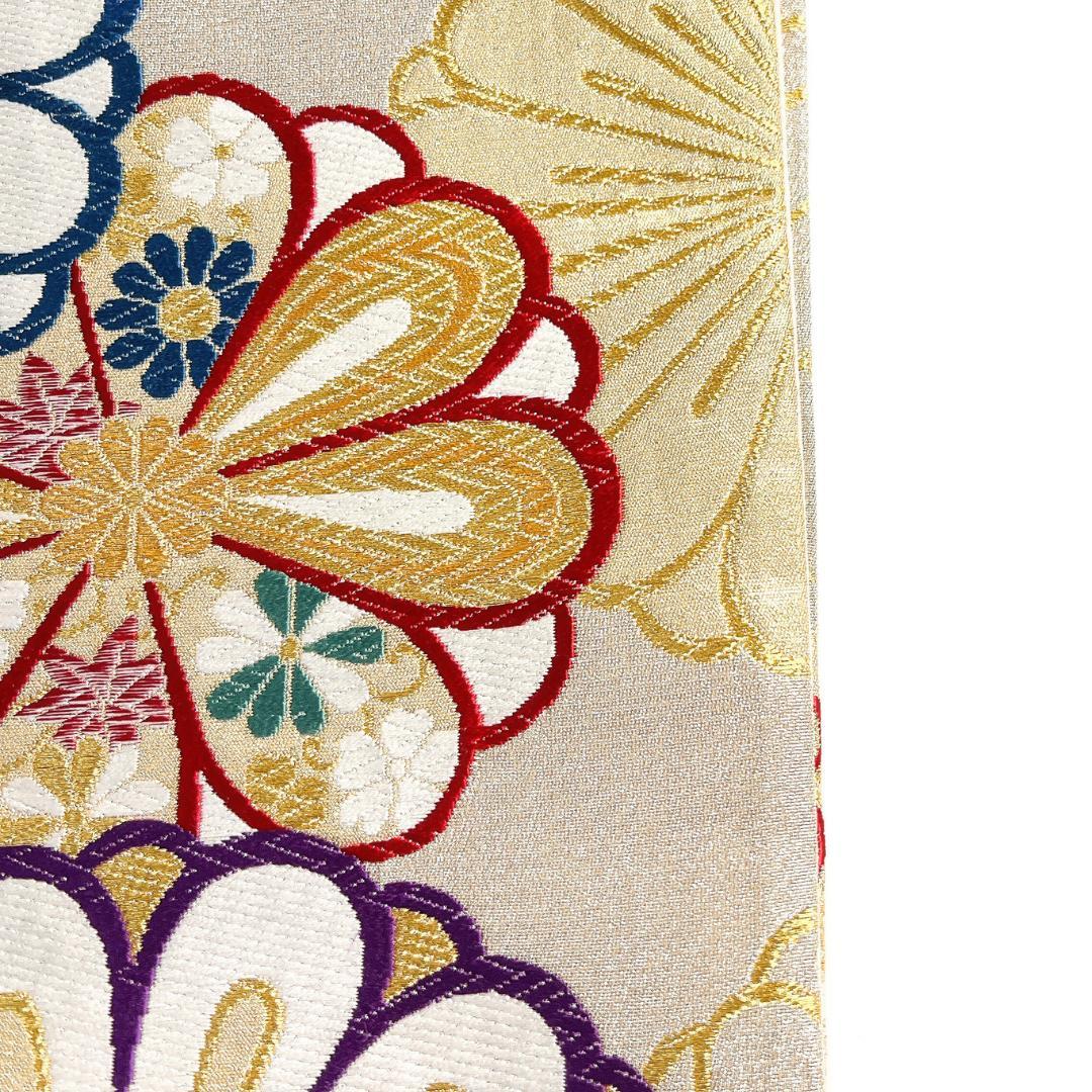 振袖帯　菊花　雪輪紋　梅　金糸　着物　115b d ms