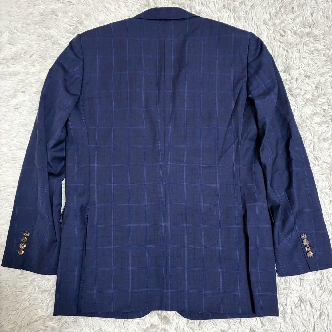XL相当/美品⭐️マッキントッシュロンドン　スーツ　チェック　モヘヤ　ネイビー