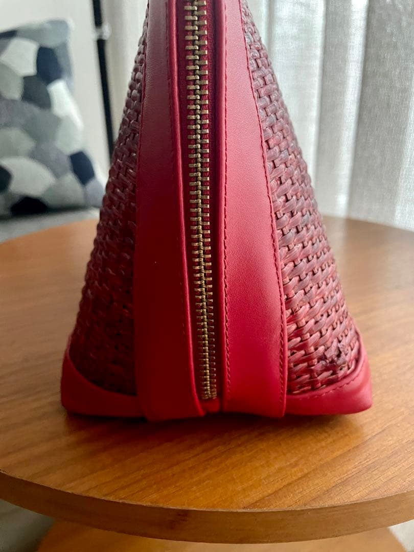 ペリーコ　美品！レザー×藤編み　クラッチ、ハンドバッグ