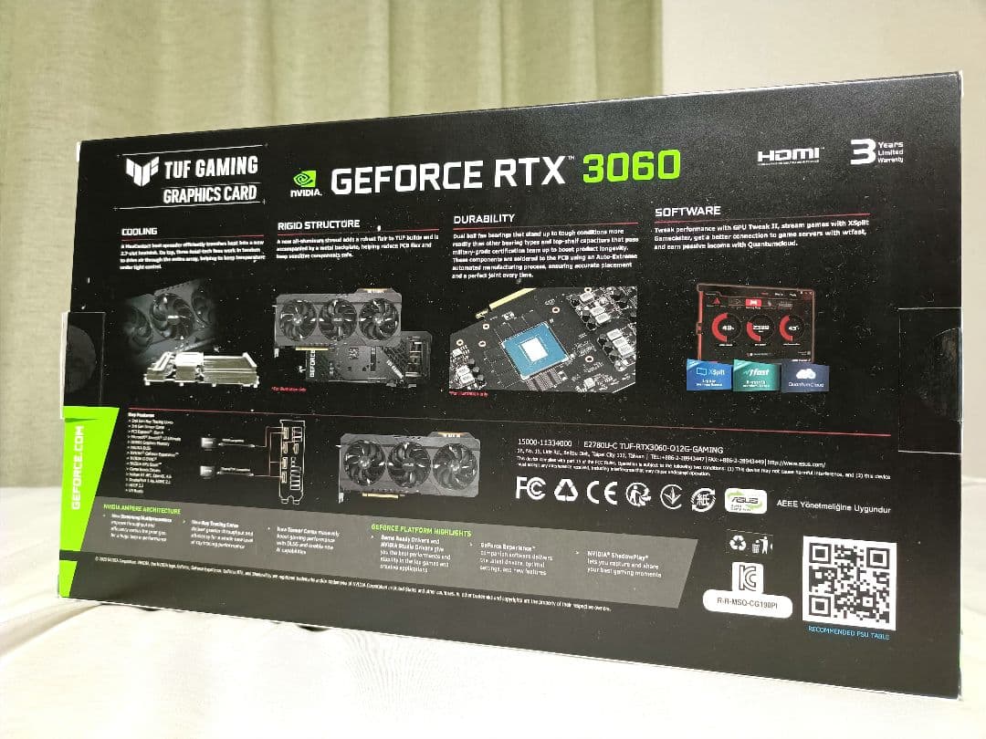 ASUS TUF-RTX3060-O12G-V2-GAMING（RTX3060）